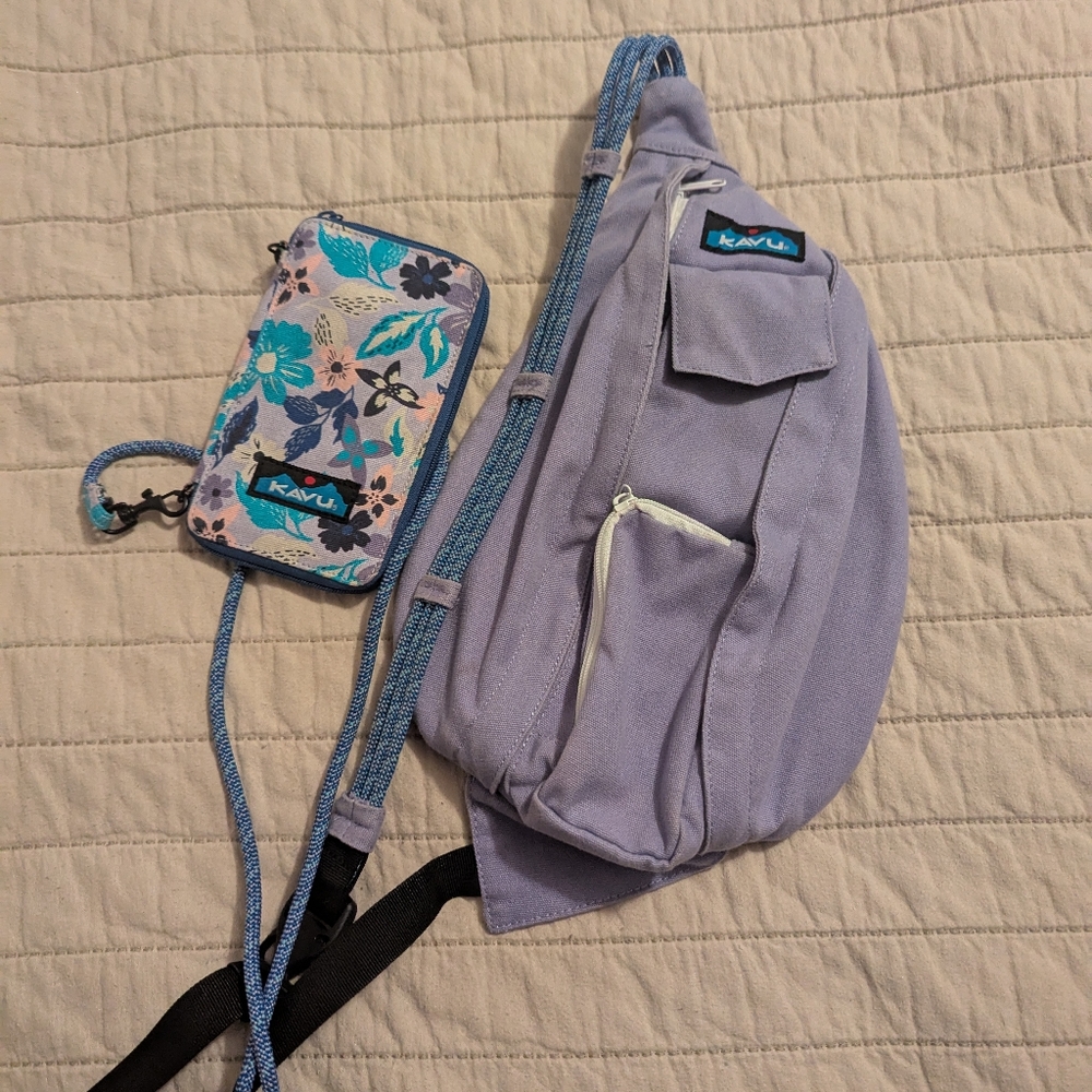 Kavu Lavender and Floral Crossbody Bag Set